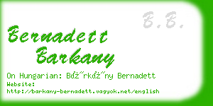 bernadett barkany business card